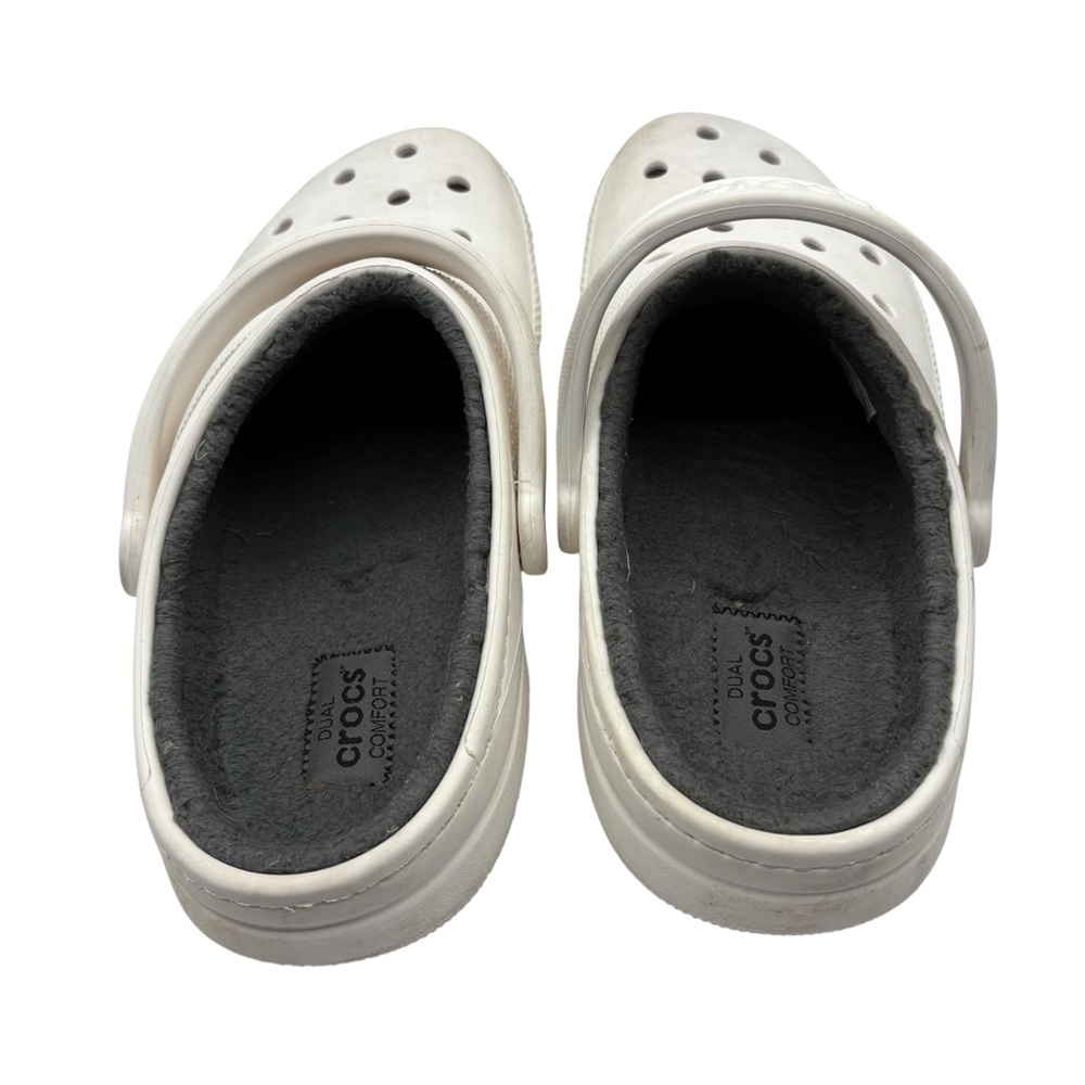 Crocs Classic Lined Clogs White Size M9 W11 Fuzzy Fleece Lined Slip On Shoes - Picture 4 of 11